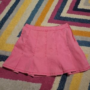 NWT Juniors Size 11 No Boundaries Pink Pleated Jean Denim Skirt